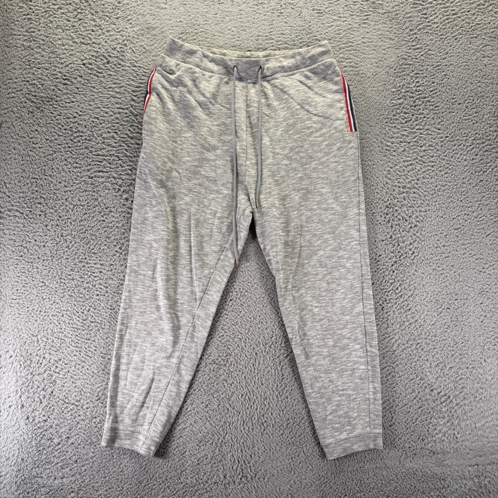 Lacoste Pant Men's L Gray Cotton Lounge Pajama Sleepwear Tapered Leg Jogger
